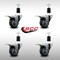 Service Caster 3'' SS Thermoplastic Rubber Swivel 1-1/2'' Expanding Stem Caster Set Total Lock Brake, 4PK SCC-SSEXTTL20S314-TPRB-112-4 - alternate 2